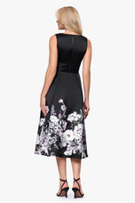 Betsy & Adam Floral Midi Mikado Dress A28075