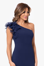 Xscape Evenings "Vivienne" Scuba Ruffle Dress 6178X