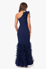 Xscape Evenings "Vivienne" Scuba Ruffle Dress 6178X