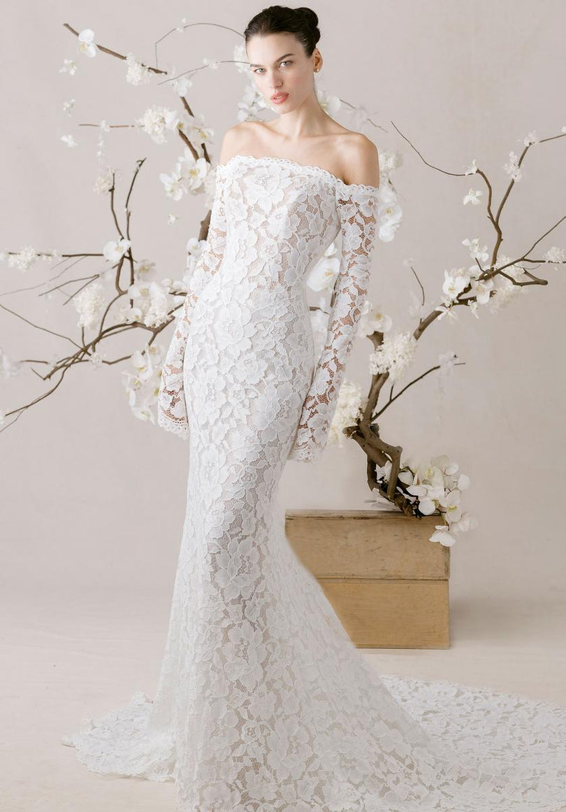 mori lee off the shoulder wedding dress Morilee 