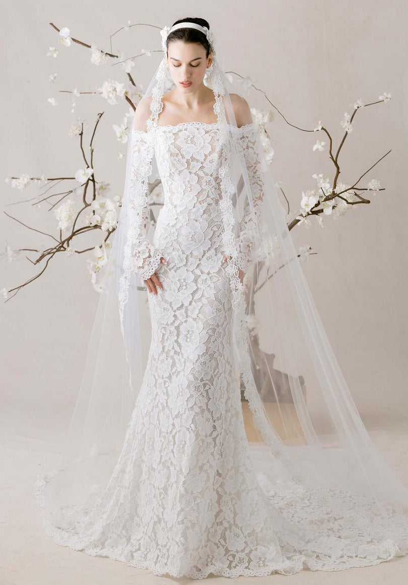 Morilee "Posy" Off Shoulder Long Sleeve Bridal Gown 1010015