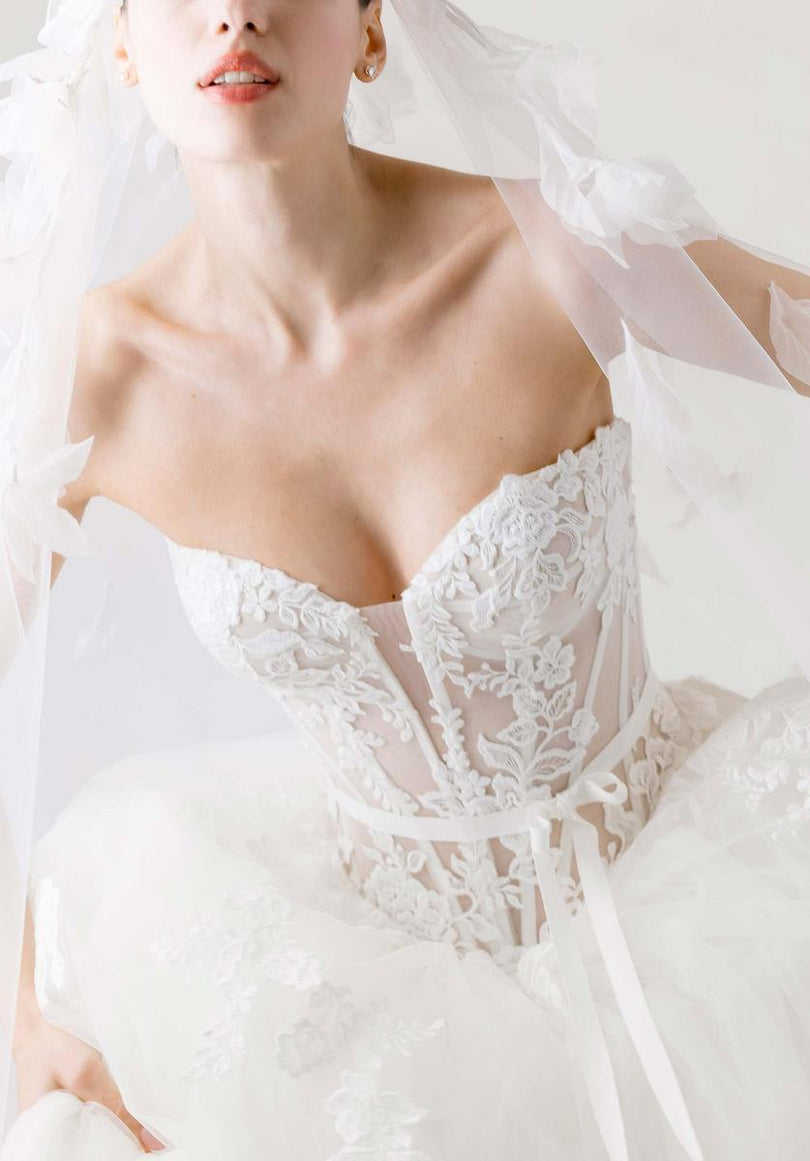 Morilee "Relevé" A-line Lace Strapless Bridal Gown 1010034