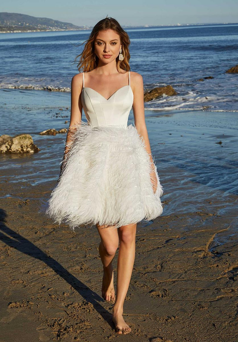 sleek white dress Lady Black Tie - Vaughn Gown - Off - V-notch Strapless Satin Cowl neckline with open lace Sleek Chic Maxi Dress |