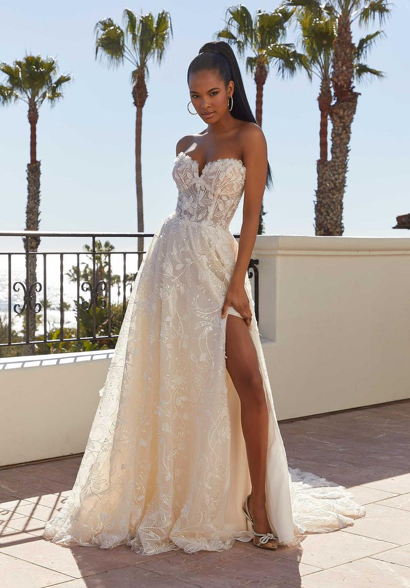 2020 Crystal Design Bridal Beaded Column Wedding Dress With Capped Sleeves,  Jewel Neckline, Heavily Embroidered Bodice, Detachable Skirt, Low Back, And  Long Train From Bestdeals, $203.99 | DHgate.Com