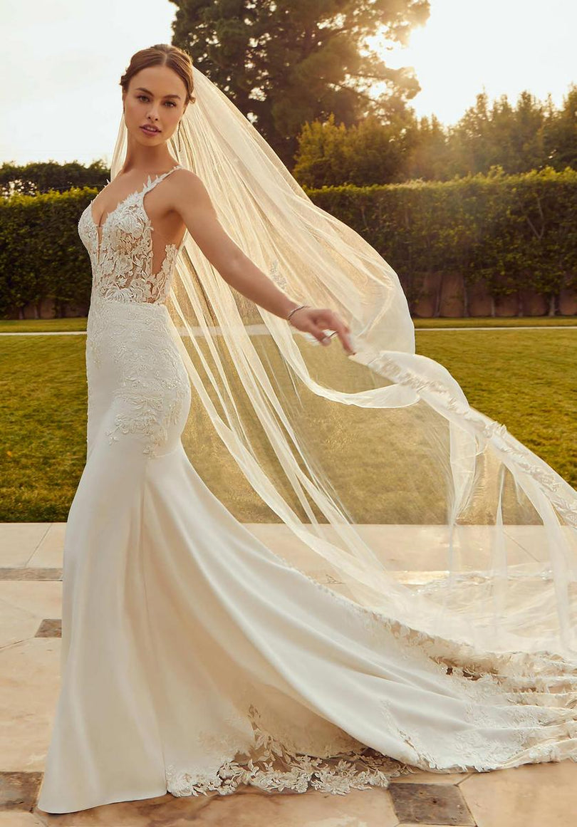 Morilee Raquel Crepe Illusion Wedding Dress 2658 Morilee Raquel Crepe Illusion Wedding Dress 2658