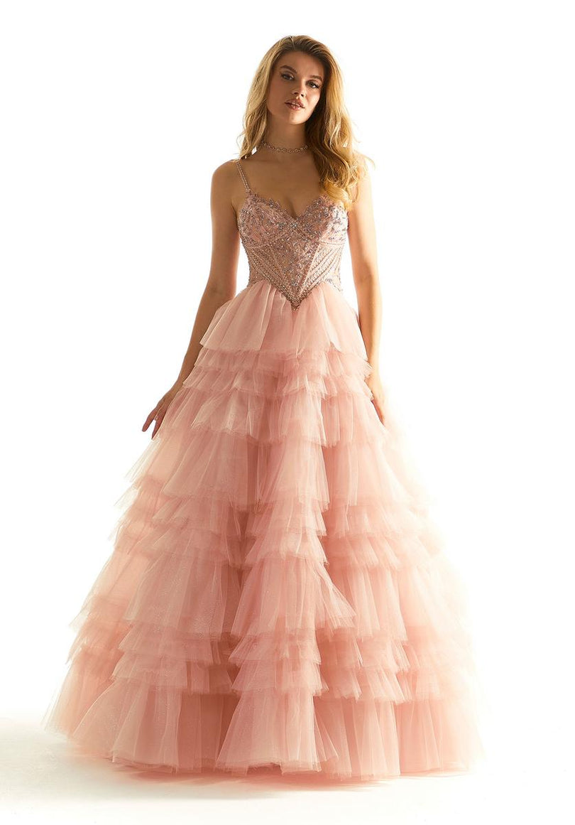 Morilee Basque Waist Ruffle Prom Dress 49005