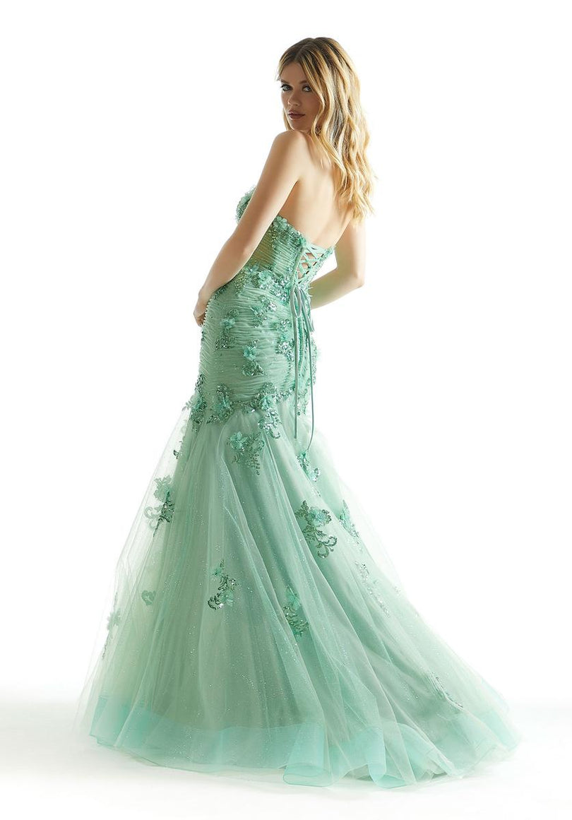 Morilee Strapless 3D Floral mermaid Prom Dress 49008