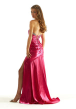 Morilee Metallic Peekaboo High Slit Prom Dress 49024