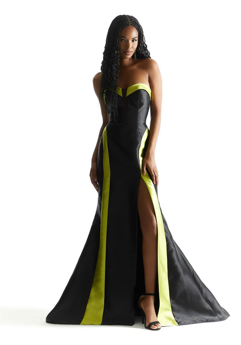 colour block prom dress Dusty Rose Pink Asymetrical Sweetheart Burgundy Color Block Mermaid Si AlineBridal