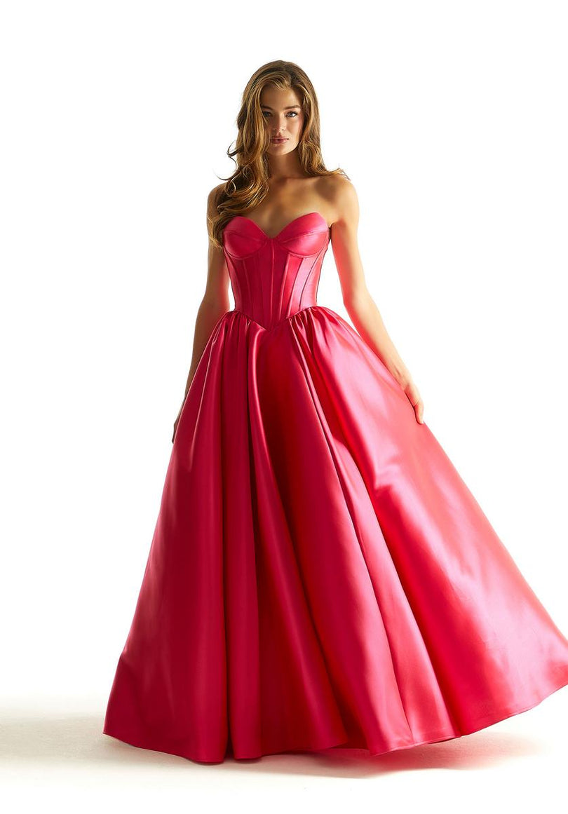 Morilee Simple Satin Sweetheart Corset Prom Dress 49033