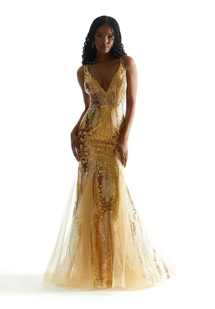 Morilee Metallic Sequin Prom Dress 49037