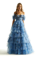 Morilee Off Shoulder Ruffle Floral Print Prom Dress 49039