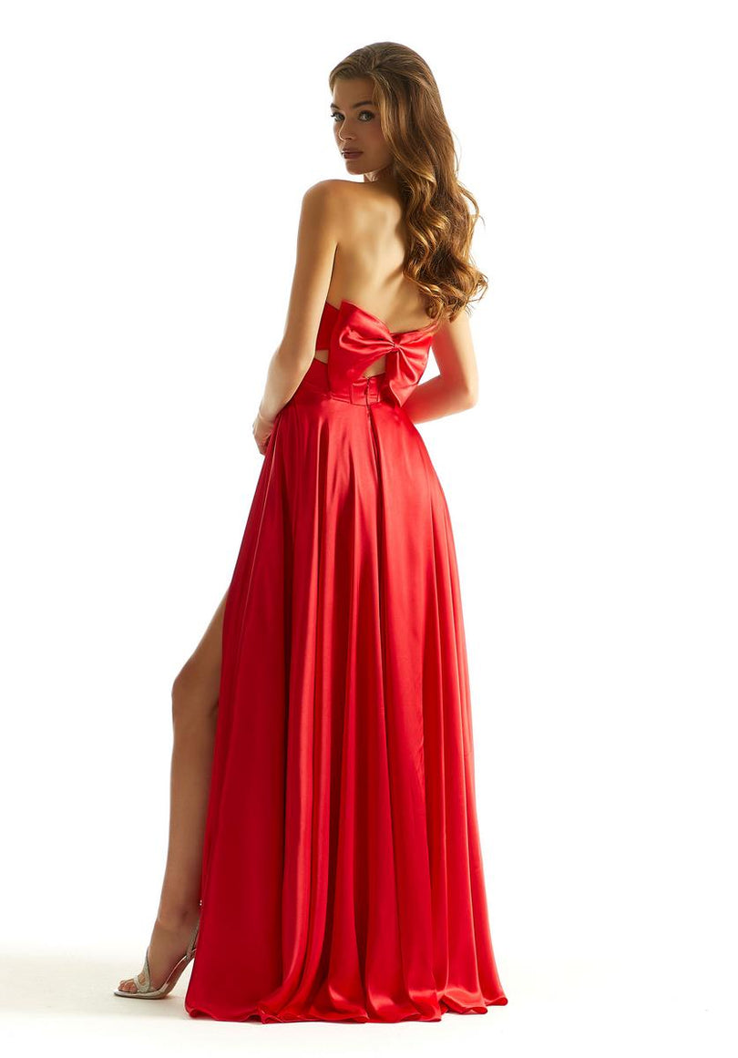 Morilee Strapless Simple Satin Corset Prom Dress 49048