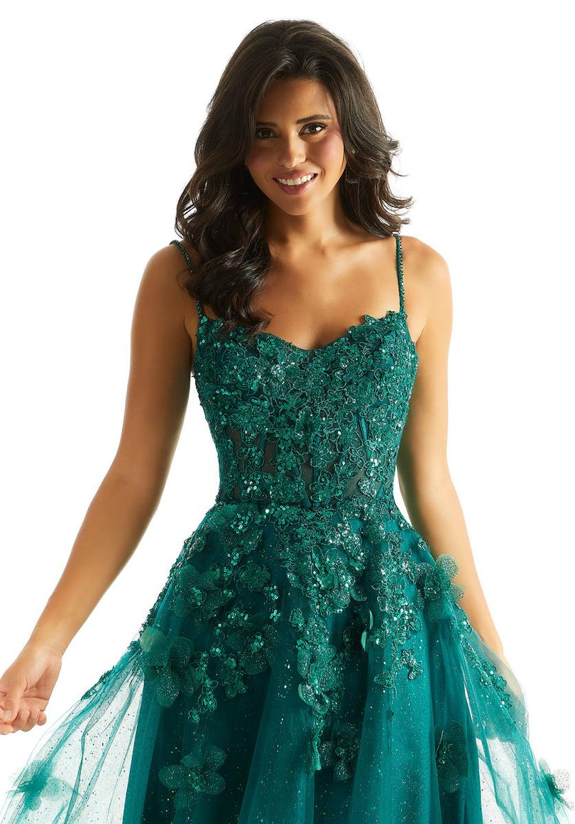 Morilee 3D Floral Lace-up Back Prom Dress 49049 Morilee 3D Floral Lace-up Back Prom Dress 49049