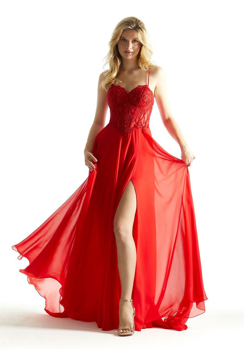 Morilee Lace A-Line Corset Prom Dress 49056 Morilee Lace A-Line Corset Prom Dress 49056
