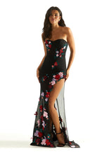 Morilee 3D Floral High Slit Prom Dress 49059