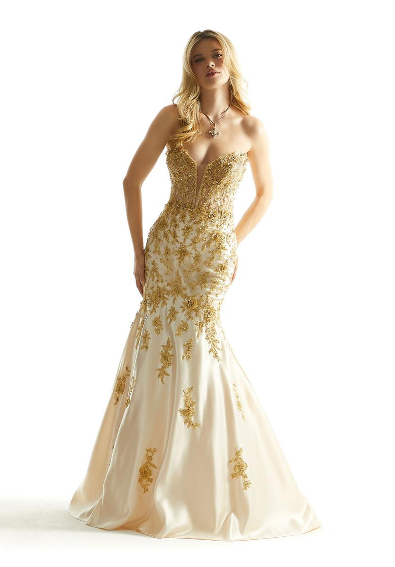 goddess prom dress Morilee Strapless Mermaid Prom Dress 49060