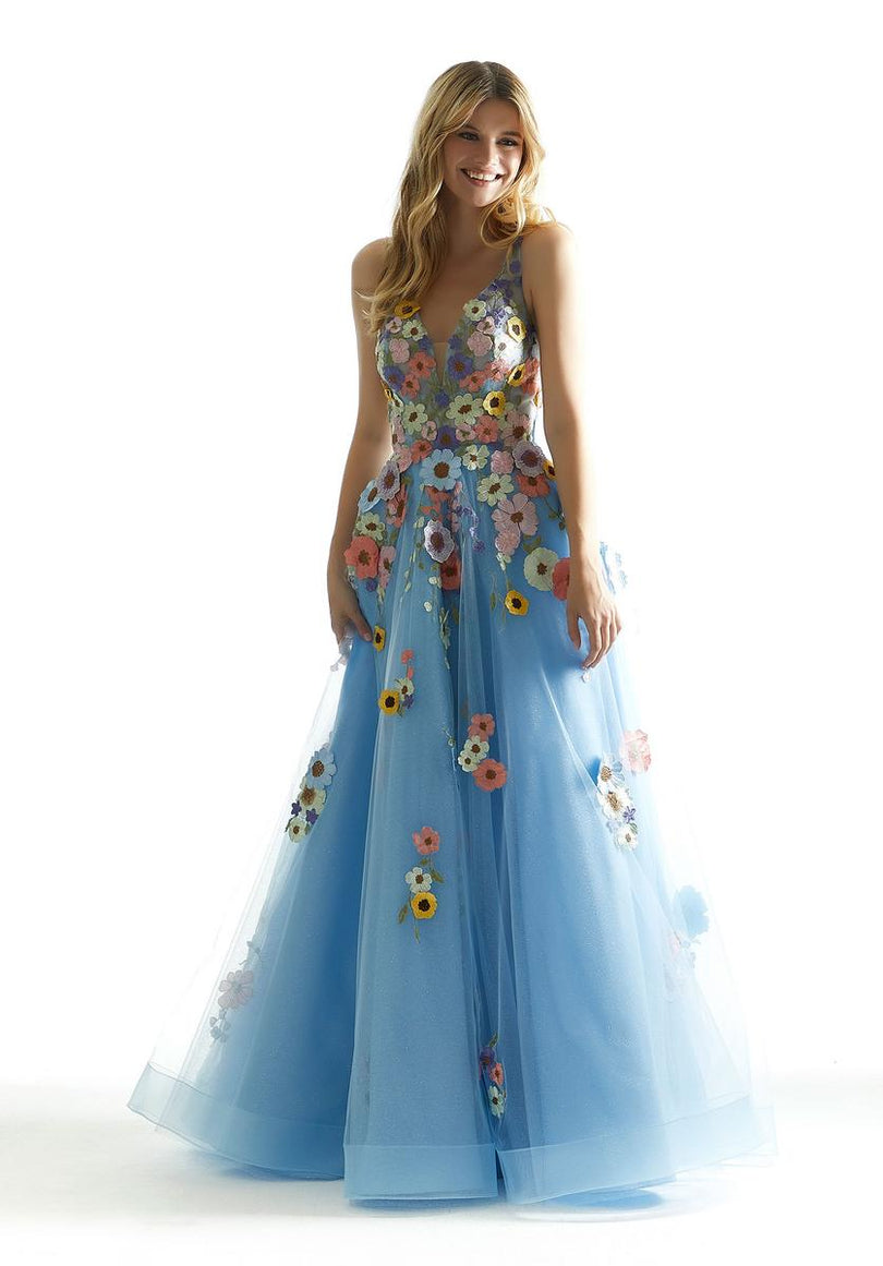 Morilee 3D Floral A-Line Prom Dress 49074