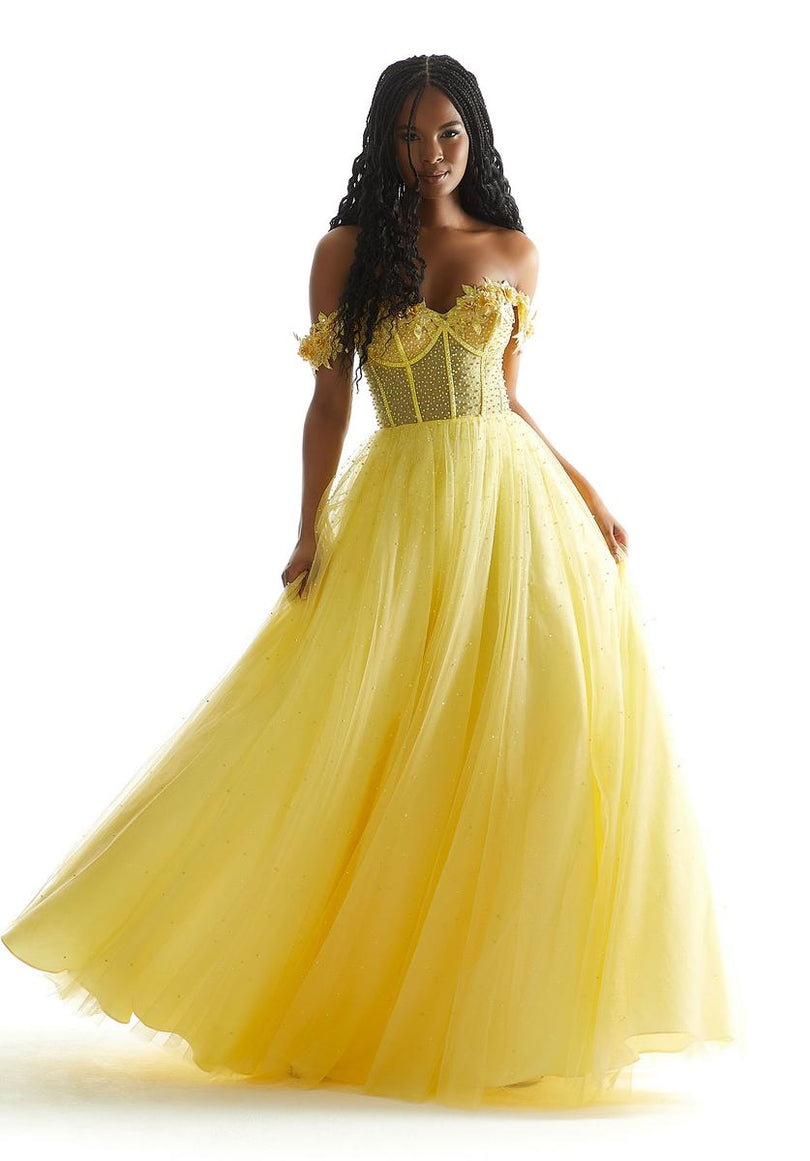 Morilee Off Shoulder A-Line Prom Dress 49075