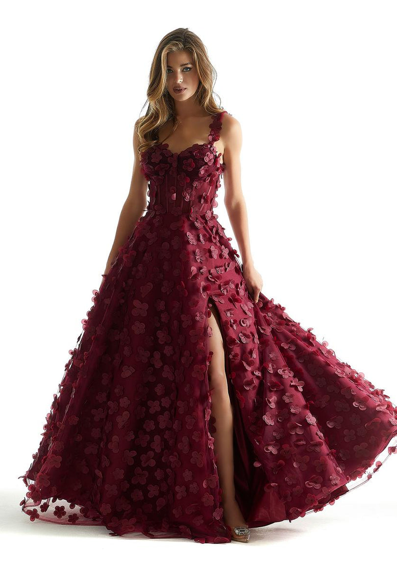 Morilee 3D Floral Corset Ball Gown Prom Dress 49078
