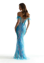 Morilee Feather Strapless Sequin Prom Dress 49081