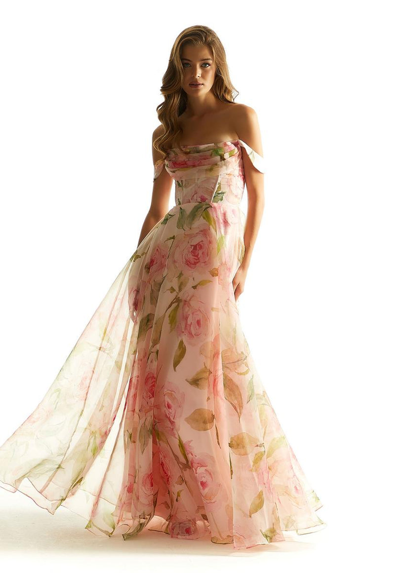 Morilee Strapless Floral Print Prom Dress 49085 Morilee Strapless Floral Print Prom Dress 49085