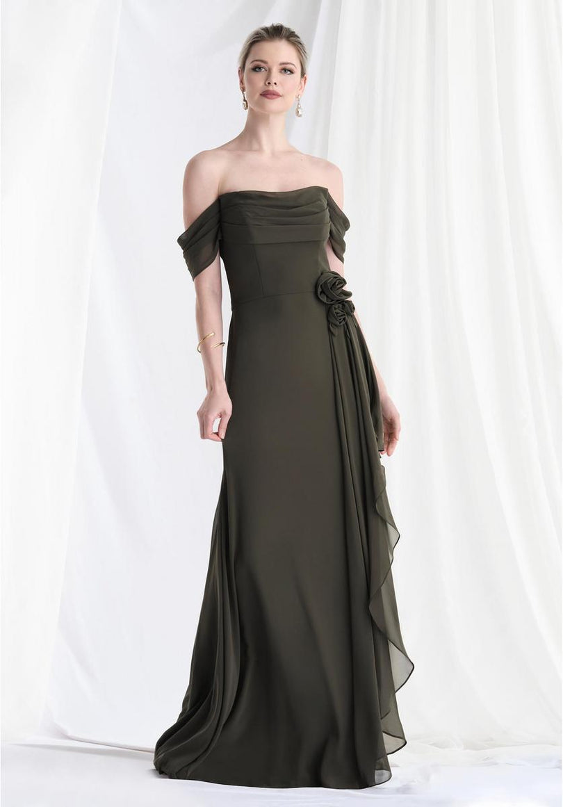 MGNY Madeline Gardner Off Shoulder Evening Dress 73019