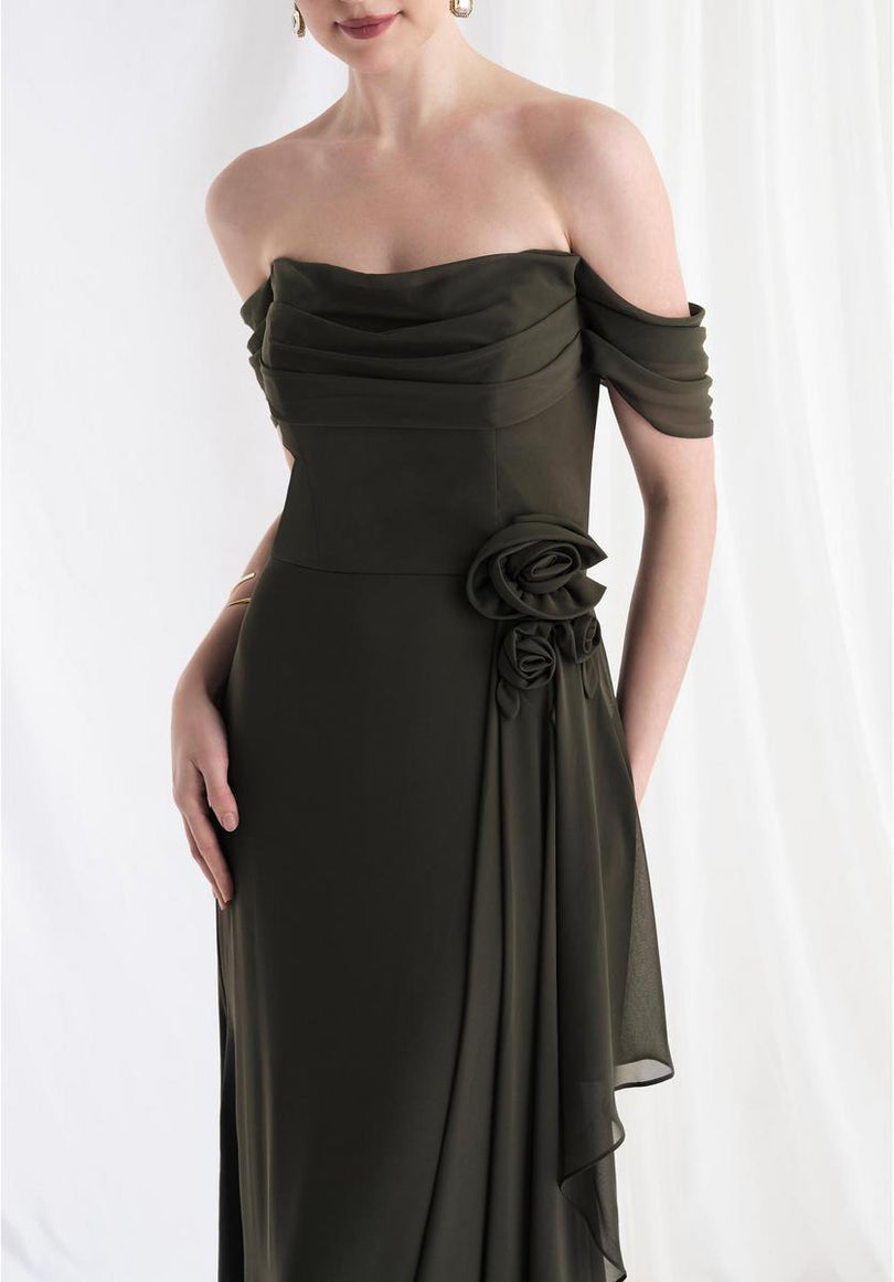 MGNY Madeline Gardner Off Shoulder Evening Dress 73019