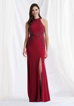 MGNY by Morilee Fit and Flare Halter Evening Dress 73168