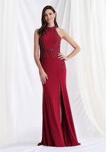 MGNY by Morilee Fit and Flare Halter Evening Dress 73168