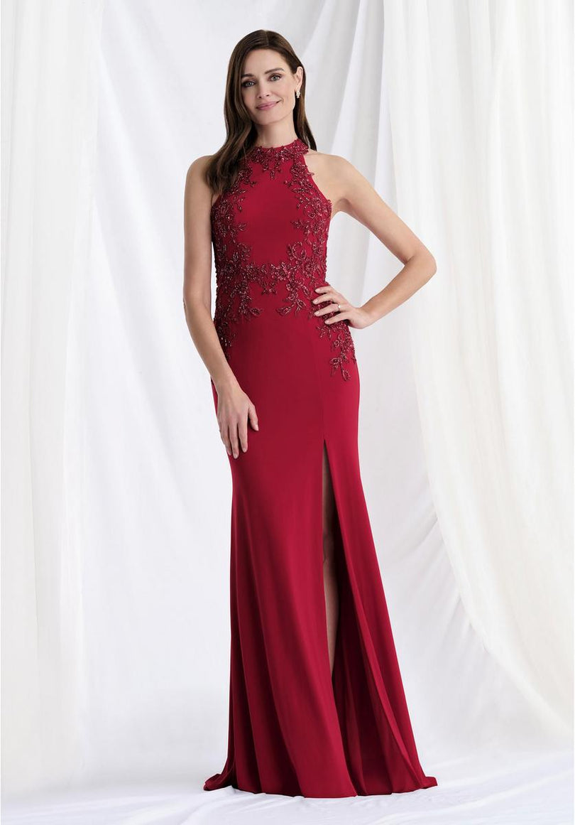 MGNY by Morilee Fit and Flare Halter Evening Dress 73168