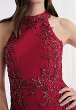 MGNY by Morilee Fit and Flare Halter Evening Dress 73168