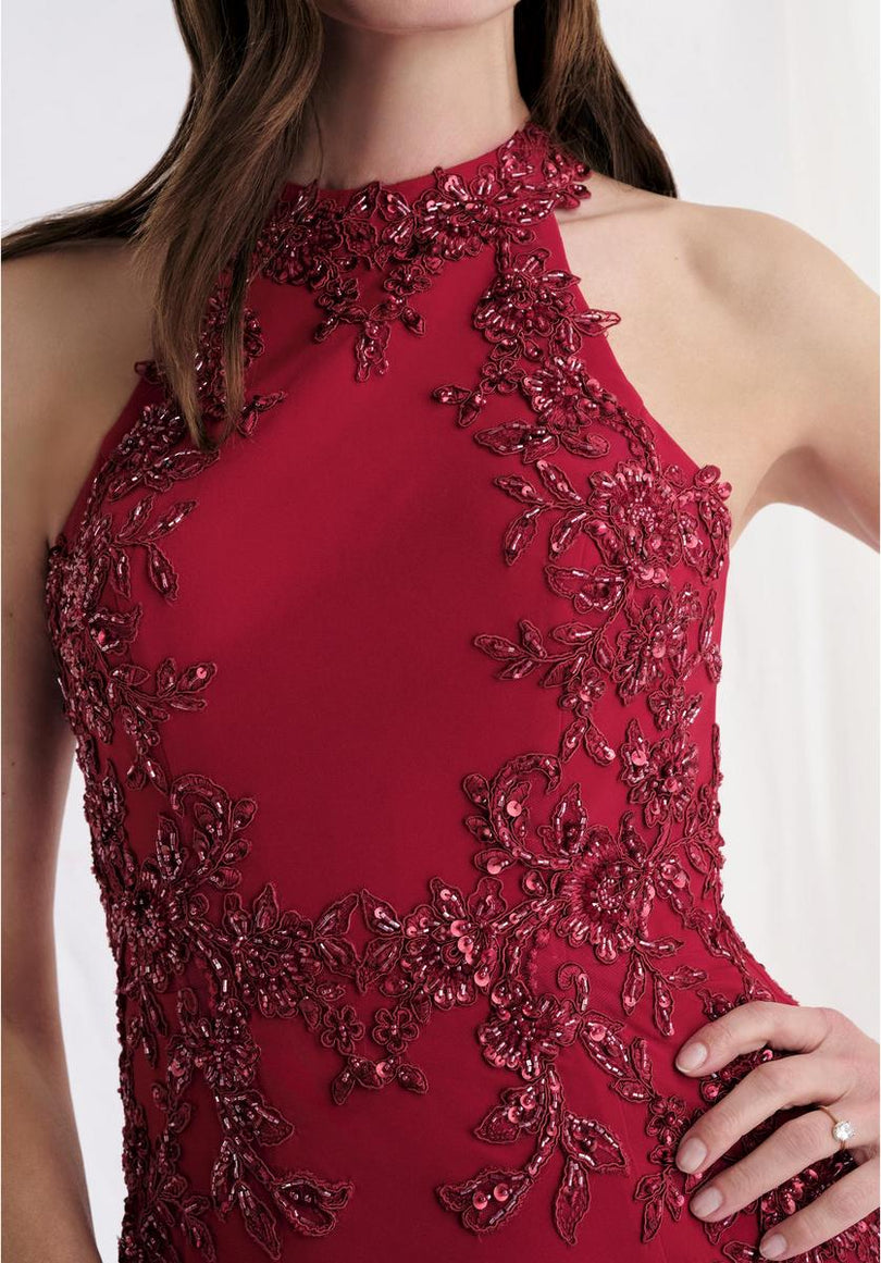 MGNY by Morilee Fit and Flare Halter Evening Dress 73168