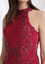 MGNY by Morilee Fit and Flare Halter Evening Dress 73168