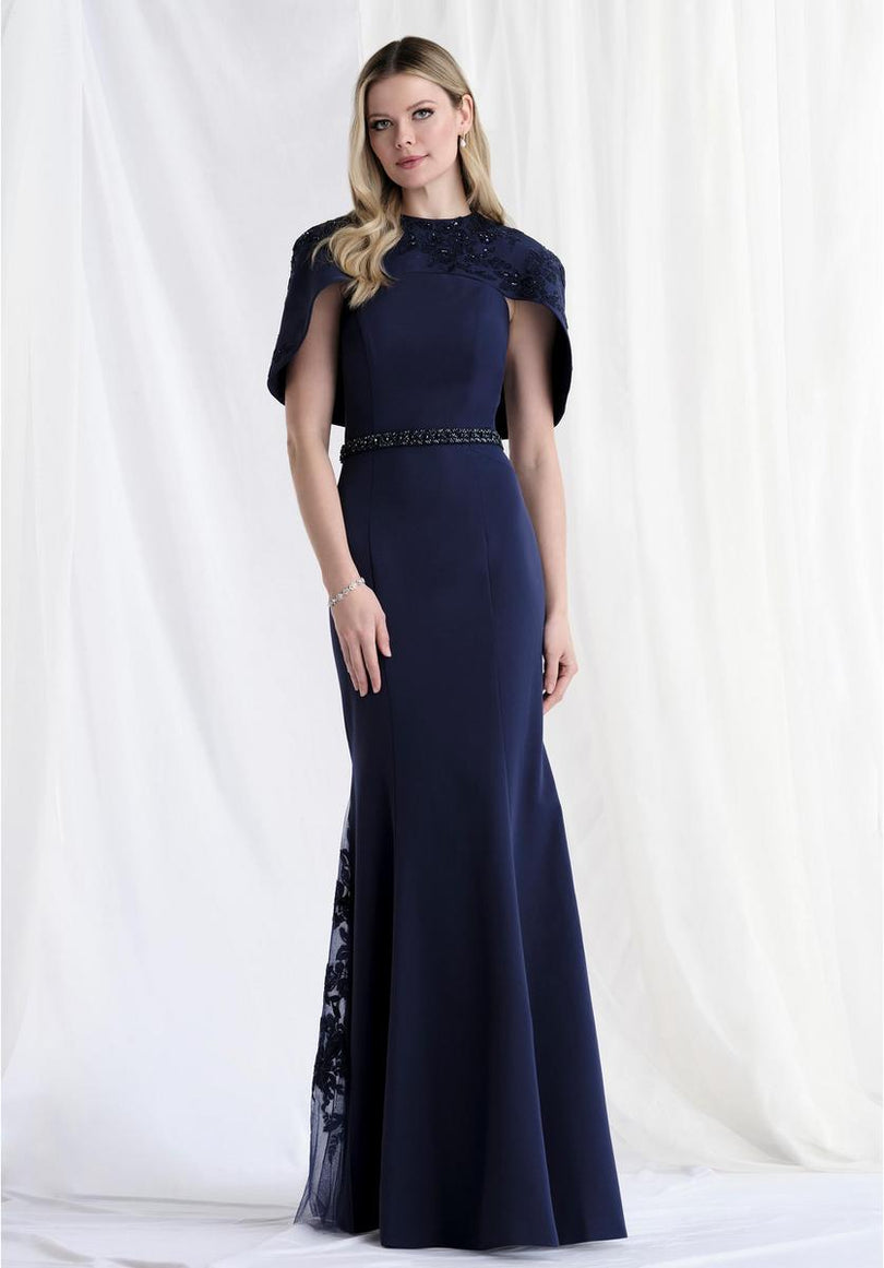 MGNY by Morilee V-Neck Wrap Bodice Evening Dress 73183