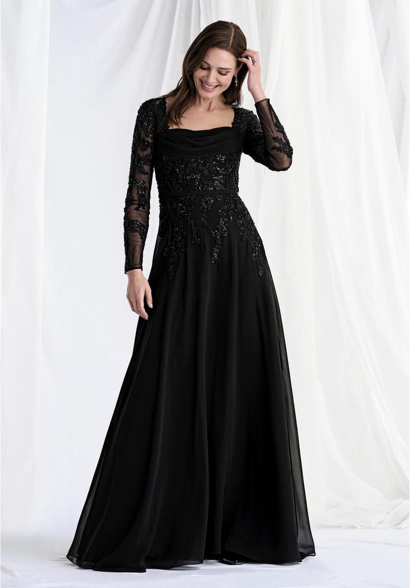 MLNY by Morilee Long Sleeve A-Line Evening Dress 73185