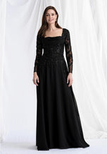 MLNY by Morilee Long Sleeve A-Line Evening Dress 73185