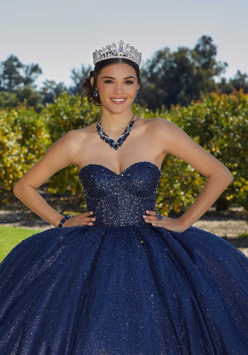 Vizcaya by Morilee Beaded Corset Quince Dress 89426