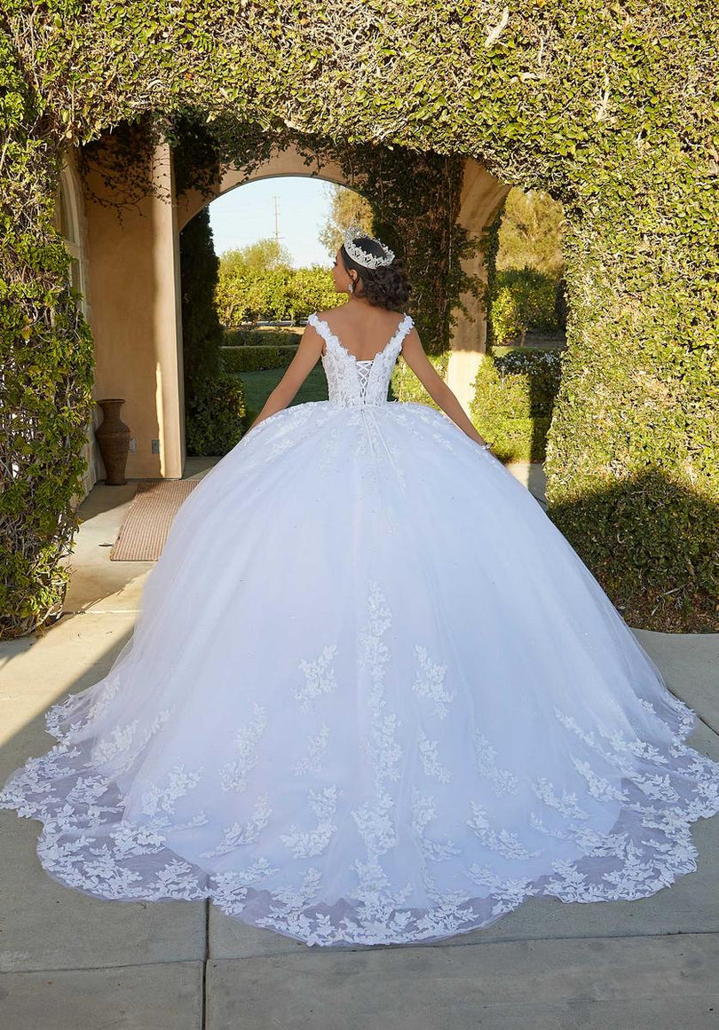 Vizcaya by Morilee V-Neck Lace Quince Dress 89432 Vizcaya by Morilee V-Neck Lace Quince Dress 89432