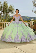 Vizcaya by Morilee Off Shoulder Lace Quince Dress 89437