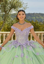 Vizcaya by Morilee Off Shoulder Lace Quince Dress 89437