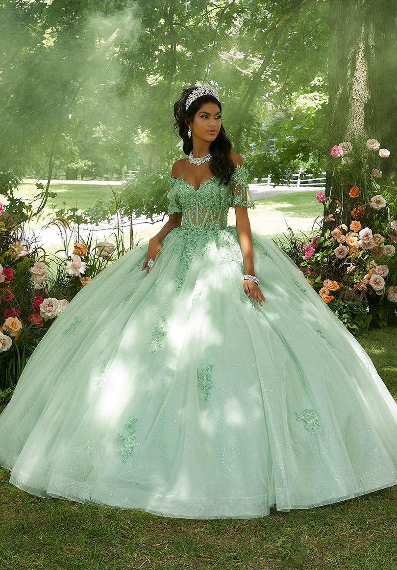 Vizcaya by Morilee Sheer Corset Quince Dress 89445 Vizcaya by Morilee Sheer Corset Quince Dress 89445