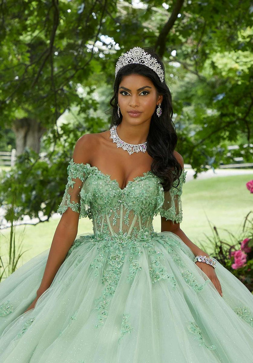 Vizcaya by Morilee Sheer Corset Quince Dress 89445 Vizcaya by Morilee Sheer Corset Quince Dress 89445