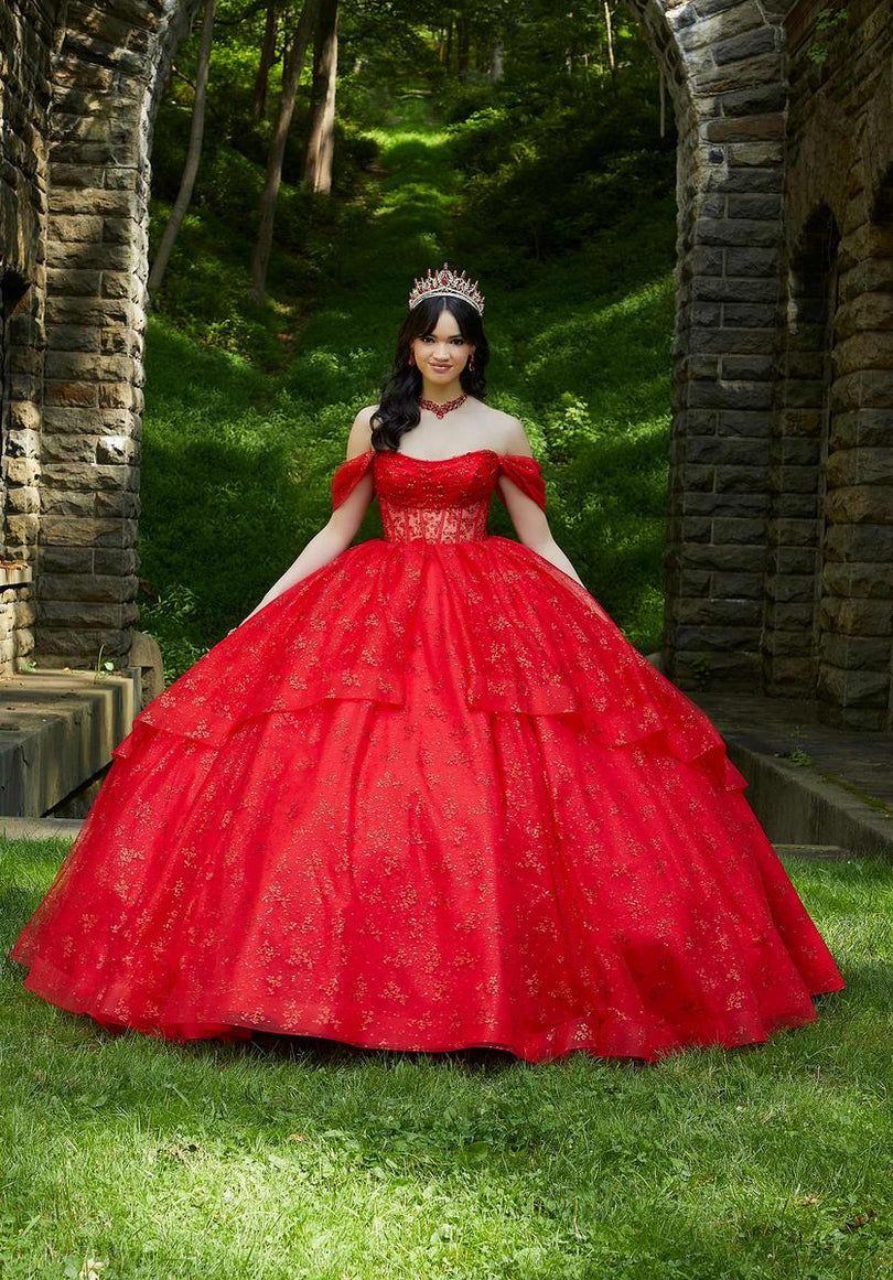quince dress red Vizcaya by Morilee Corset Quince Dress 89450