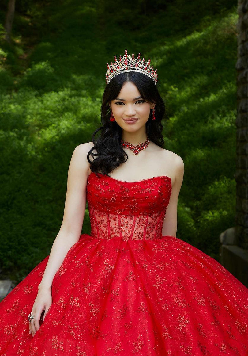 quince dress red Vizcaya by Morilee Corset Quince Dress 89450