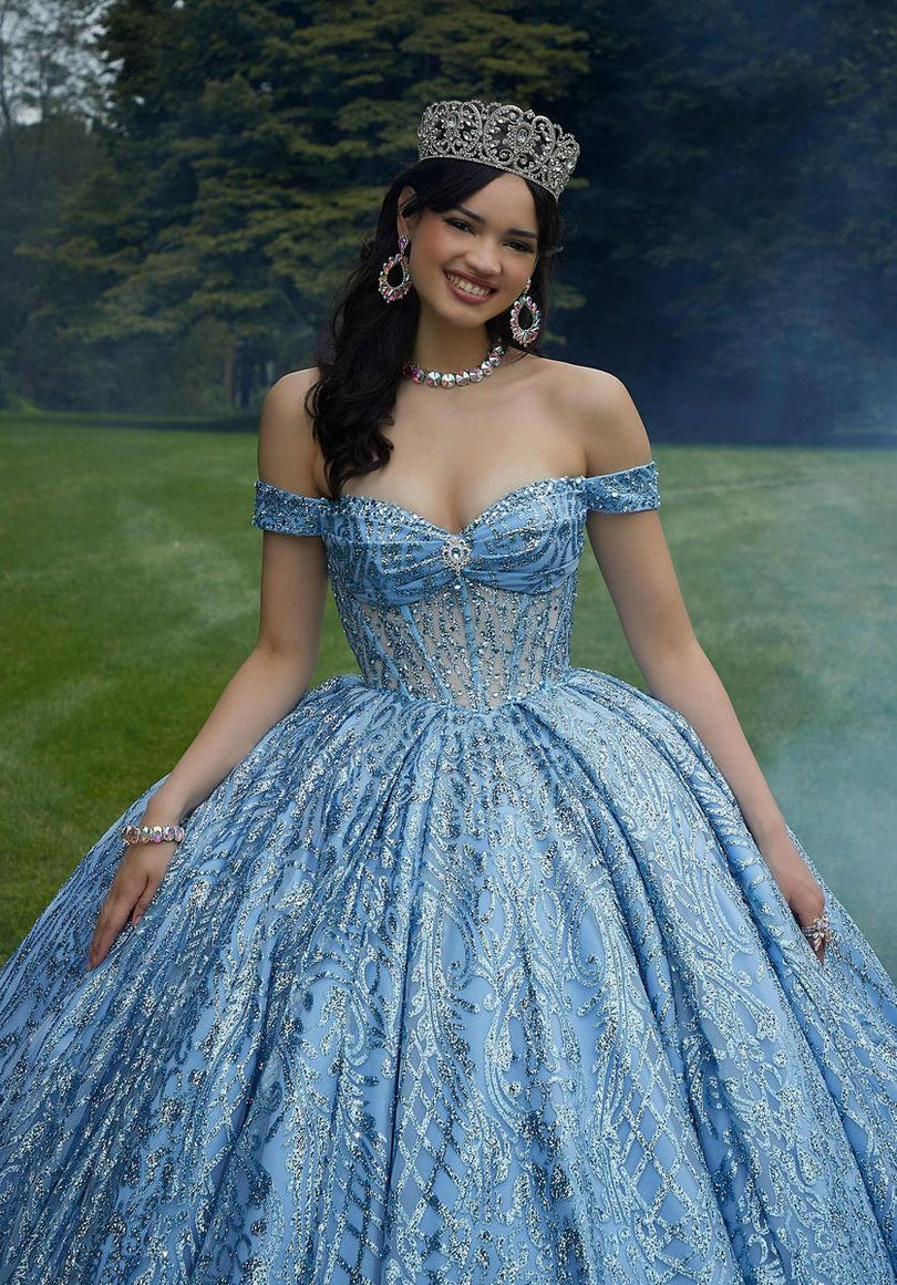 Vizcaya by Morilee Glitter Tulle Quince Dress 89455 Vizcaya by Morilee Glitter Tulle Quince Dress 89455