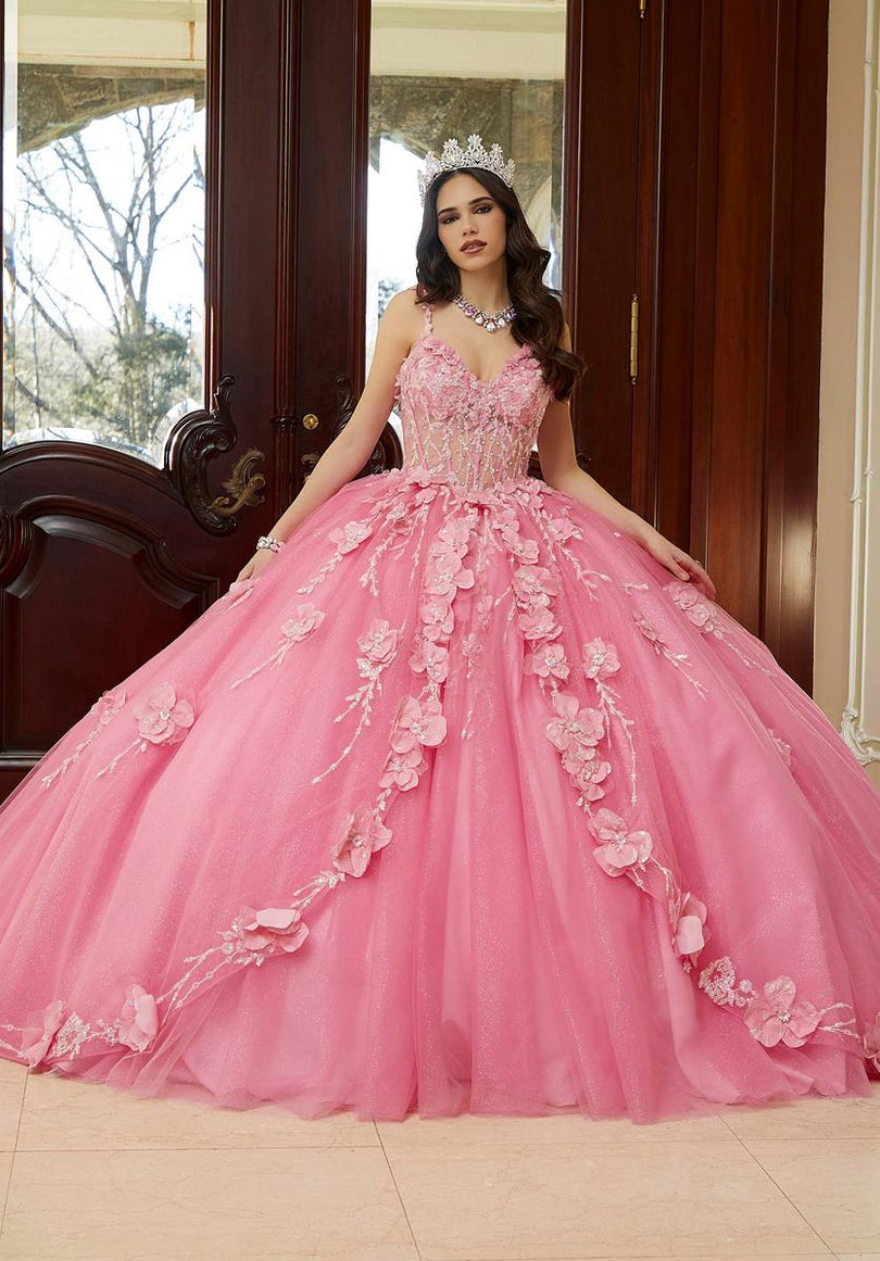 Vizcaya by Morilee 3D Floral Glitter Quince Dress 89475 Vizcaya by Morilee 3D Floral Glitter Quince Dress 89475