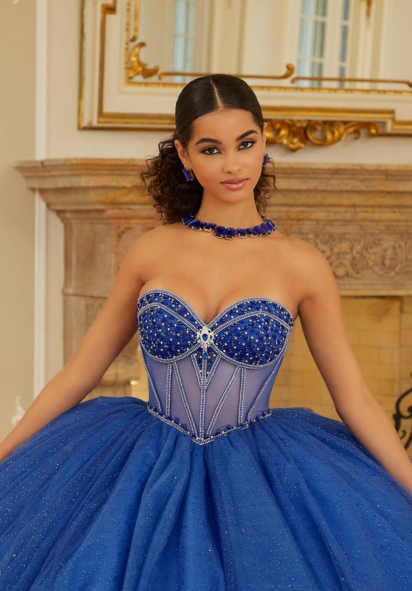 Vizcaya by Morilee Sheer Corset Quince Dress 89479 Vizcaya by Morilee Sheer Corset Quince Dress 89479