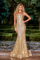 Portia and Scarlett Corset Beaded Prom Dress PS22036