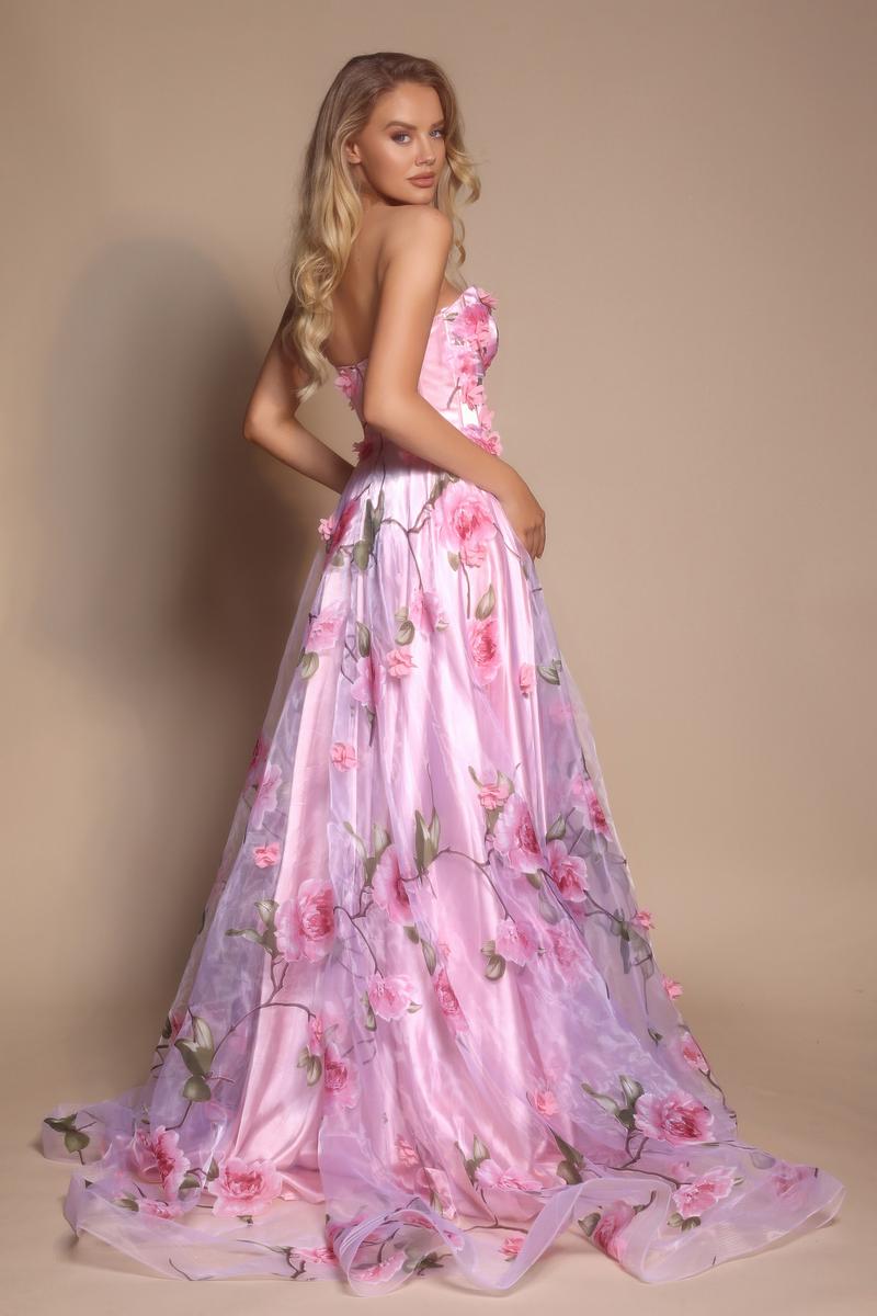 Portia and Scarlett Strapless Floral A-line Prom Dress PS26180